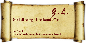 Goldberg Ladomér névjegykártya